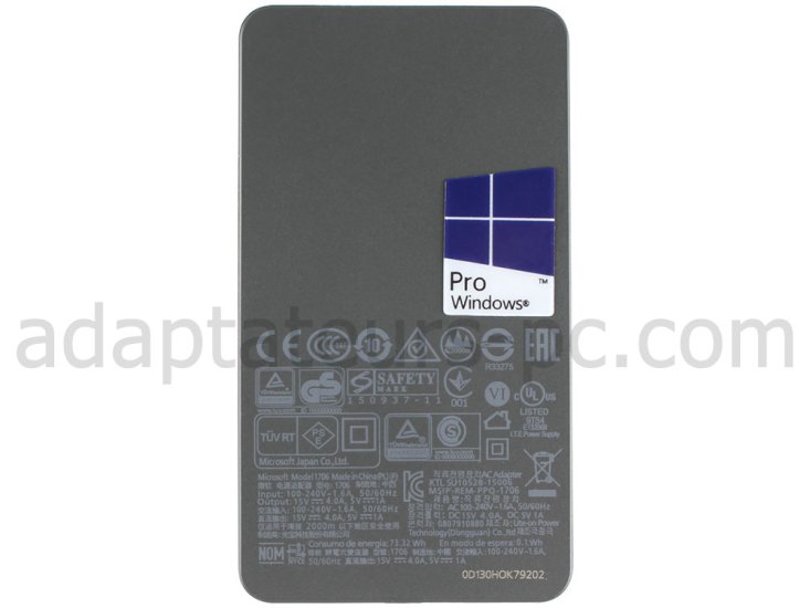 Chargeur Original Microsoft Surface Book Q4Q-00001 65W - Cliquez sur l'image pour la fermer