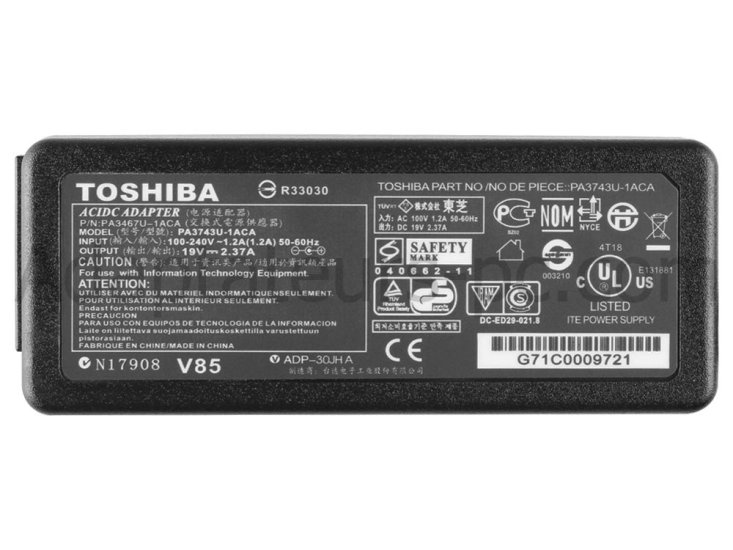 45W Toshiba Portege A30-C-14U Original AC Adaptateur Chargeur - Cliquez sur l'image pour la fermer
