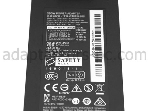 Original 250W Chargeur Razer RC30-0166 RC30-01660100 AC Adaptateur