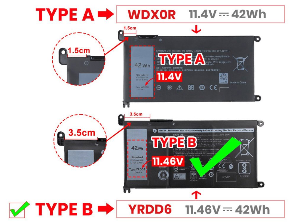 Original 42Wh Batterie Dell YRDD6