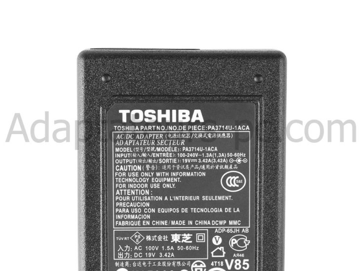 65W Original AC Adaptateur Chargeur pour Toshiba Satellite L50T-B-15Z - Cliquez sur l'image pour la fermer