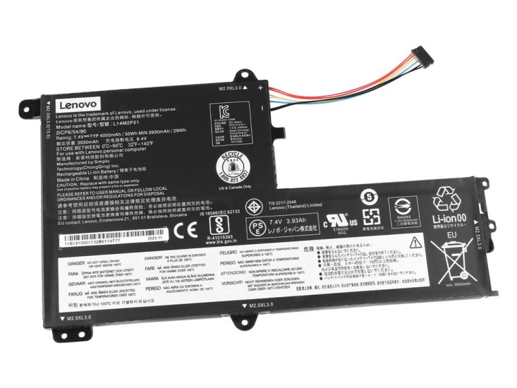 Original Batterie Lenovo L14L2P21 L14M2P21 30Wh 4050mAh - Cliquez sur l'image pour la fermer