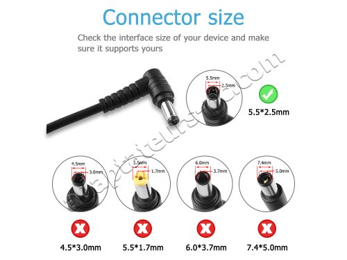 65W Chargeur Clevo E512x E713x(5.5mm*2.5mm) AC Adaptateur