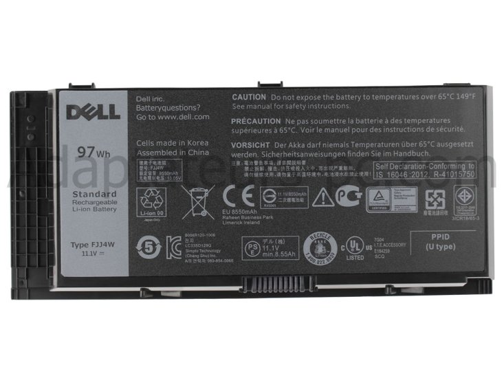 97Wh Original Batterie Dell HPNYM VG2VT FYTVN - Cliquez sur l'image pour la fermer