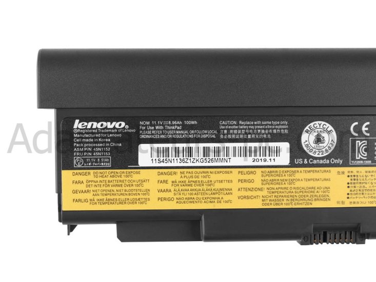 100Wh Batterie pour Lenovo ThinkPad T440P 20AW T440P 20AW T540P 20BE - Cliquez sur l'image pour la fermer