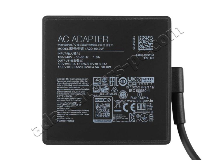 Chargeur 90W USB-C HP Spectre 15-bl062nr Z4Z36UA - Cliquez sur l'image pour la fermer
