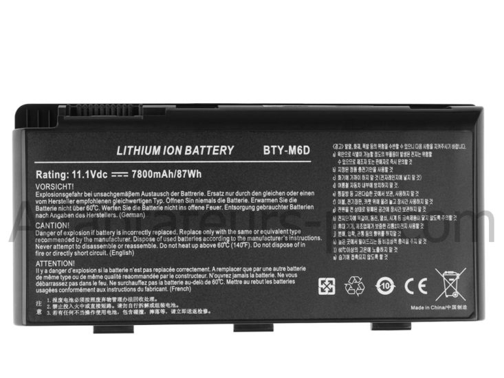 87Wh Batterie pour MSI GT72 - Cliquez sur l'image pour la fermer