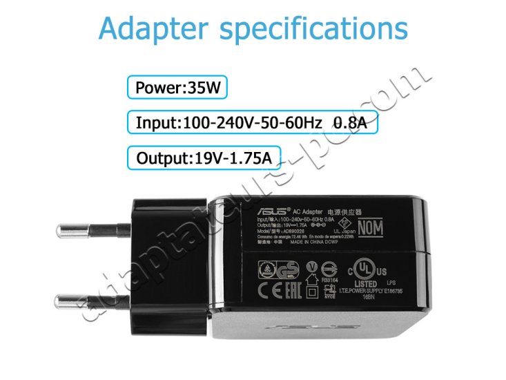 33W Original AC Adaptateur Chargeur pour Asus Chromebook C300MA-DH01-LB - Cliquez sur l'image pour la fermer