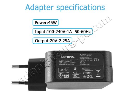 Original 45W Lenovo IdeaPad 320-15ISK 80XH Adaptateur Chargeur + Cable
