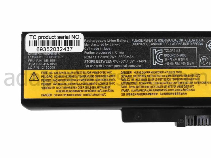 5600mAh Batterie pour Lenovo ThinkPad Edge E435 E530 - Cliquez sur l'image pour la fermer