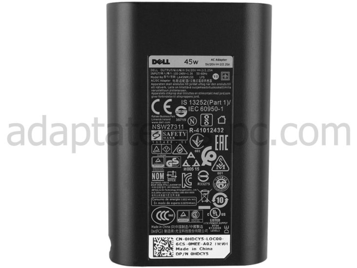 45W USB-C Original Adaptateur Chargeur pour Dell Latitude 11 5175 5179 - Cliquez sur l'image pour la fermer