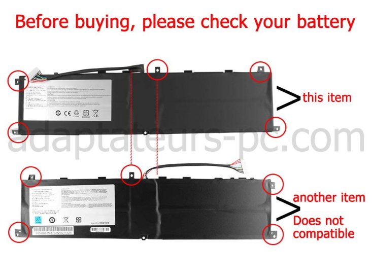 Original 5380mAh Batterie MSI GS65 - Cliquez sur l'image pour la fermer