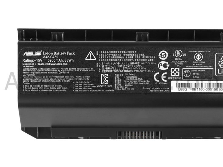 5900mAh Batterie Original pour Asus G750JZ-XS72 G750JS-T4008H - Cliquez sur l'image pour la fermer