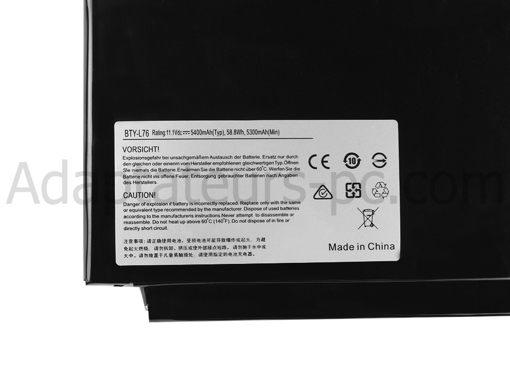 5400mAh Batterie pour MSI gs70 2pe-009au gs70 2pe-012xpl gs70 2pe-013es