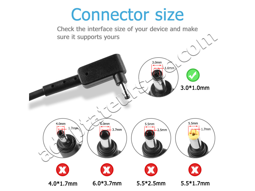 45W Acer PA-1450-26(3.0mm * 1.0mm) AC Adaptateur Chargeur