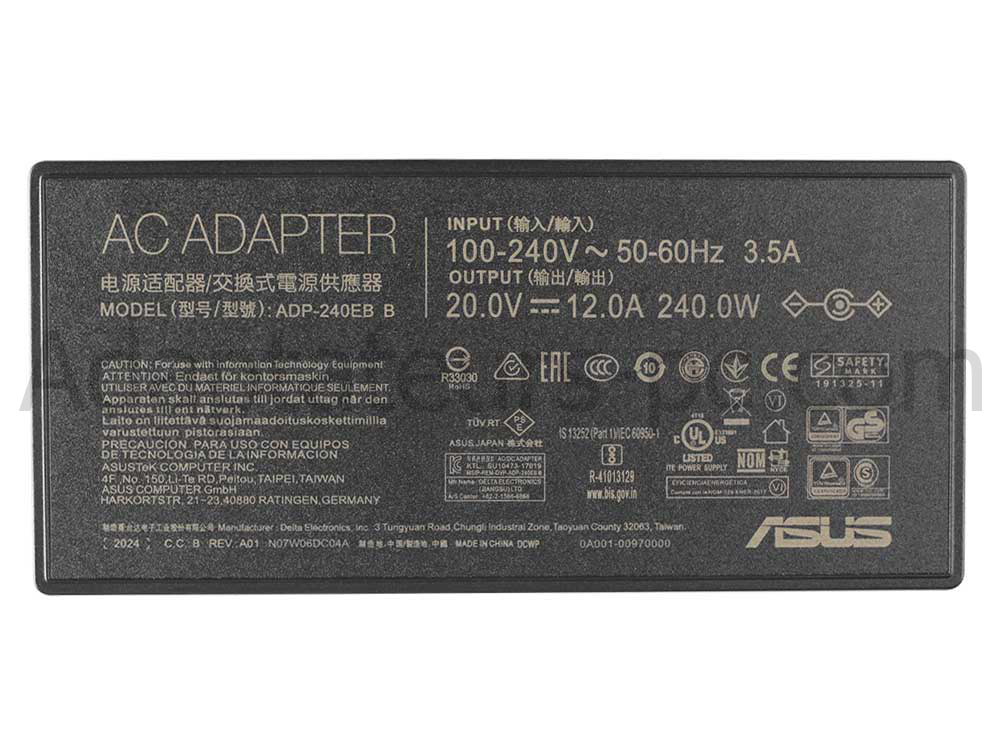 Original 240W Chargeur Asus ROG Zephyrus G16 (2023) GU603VI-N3054X AC Adaptateur