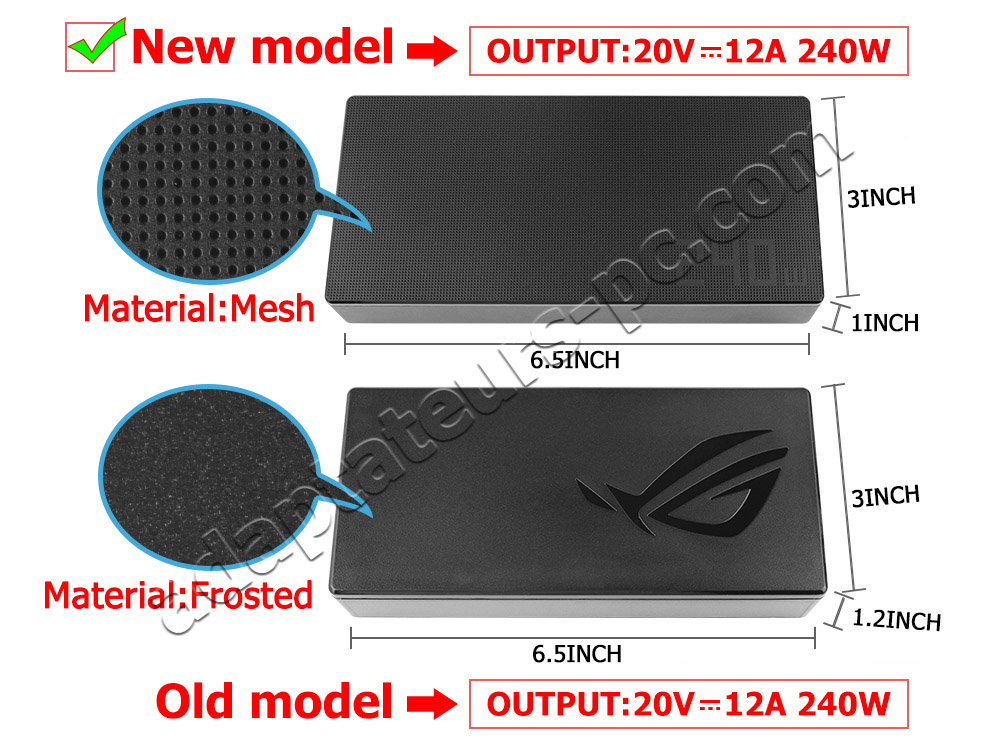 Original 240W Mince Chargeur Asus ROG Zephyrus G16 (2023) GU603ZI AC Adaptateur + Cable