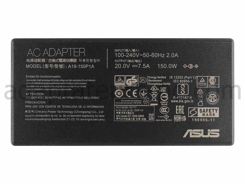 Original 150W Chargeur Asus A571GD A571GT X571GD AC Adaptateur