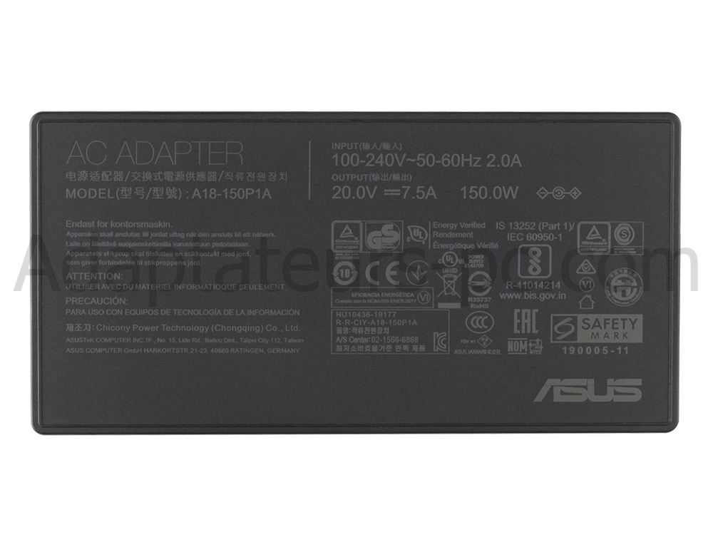 Original 150W Asus ADP-150CH B(6.0mm*3.7mm) AC Adaptateur Chargeur