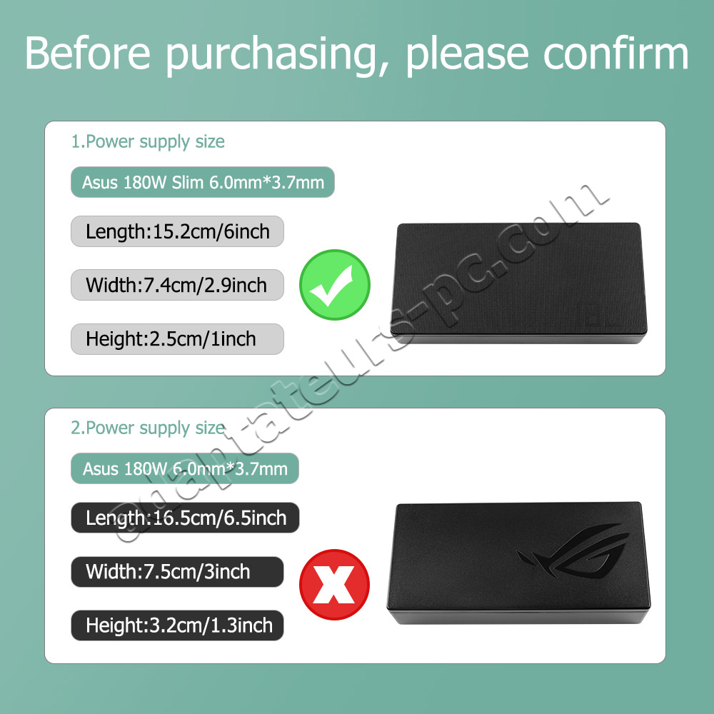 Original 180W Chargeur Asus TUF Gaming A15 FA506NCR AC Adaptateur + Cable