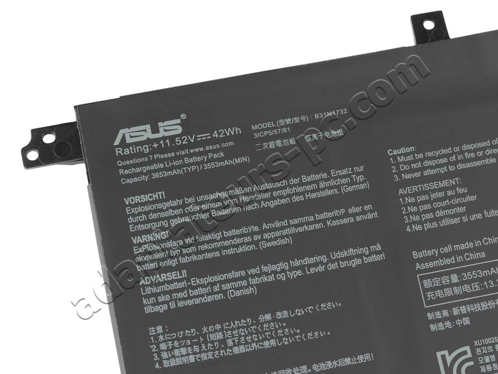 Original 3653mAh 42Wh Batterie Asus B31N1732
