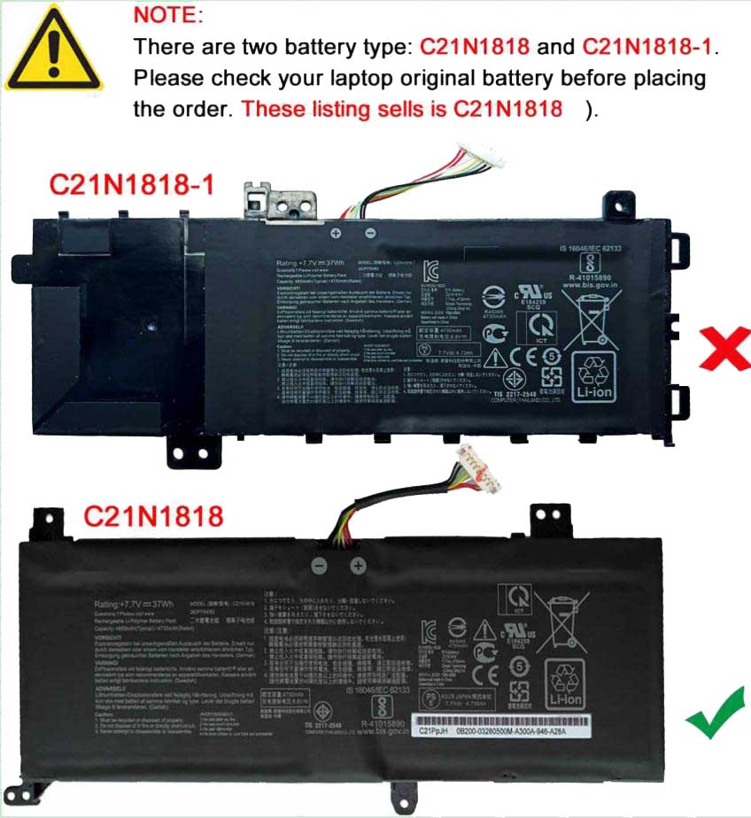 Original Batterie Asus X415EA X415JA X415JF 4805mAh 37Wh