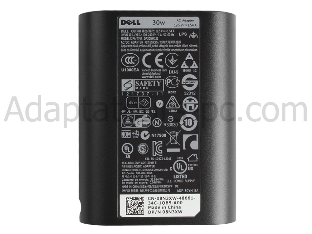 30W Original AC Adaptateur Chargeur pour Dell Latitude ST XPS 10