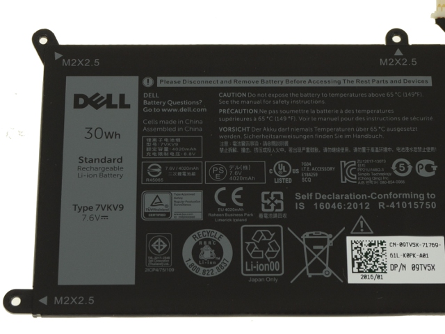 30Wh Original Batterie Dell T02H T02H001 - Cliquez sur l'image pour la fermer