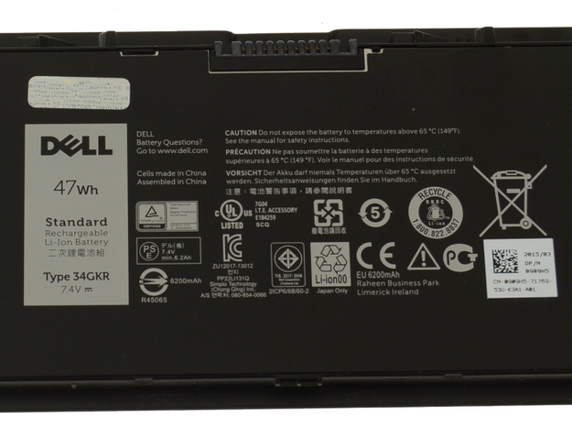 47Wh Batterie Original pour Dell G0G2M 451-BBFS