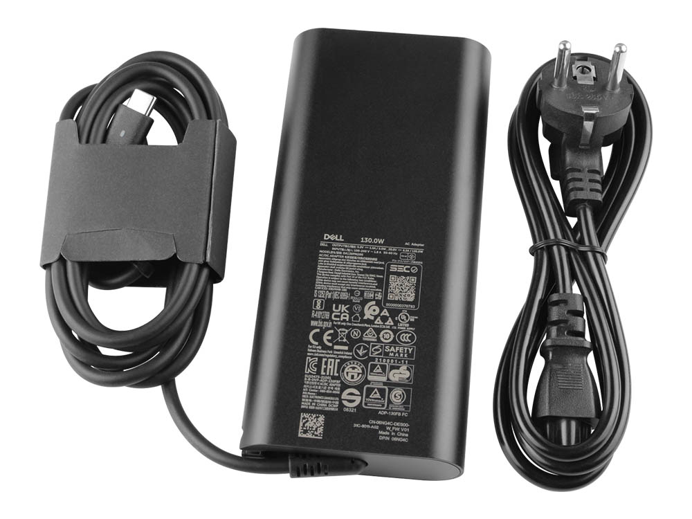 Original 130W USB-C GaN Chargeur Dell DA130PM170 AC Adaptateur + Cable