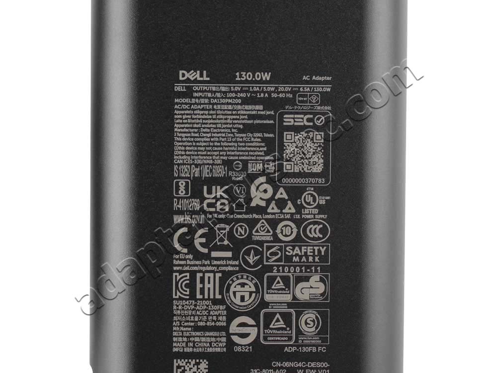Original 130W USB-C GaN Chargeur Dell DA130PM170 AC Adaptateur + Cable