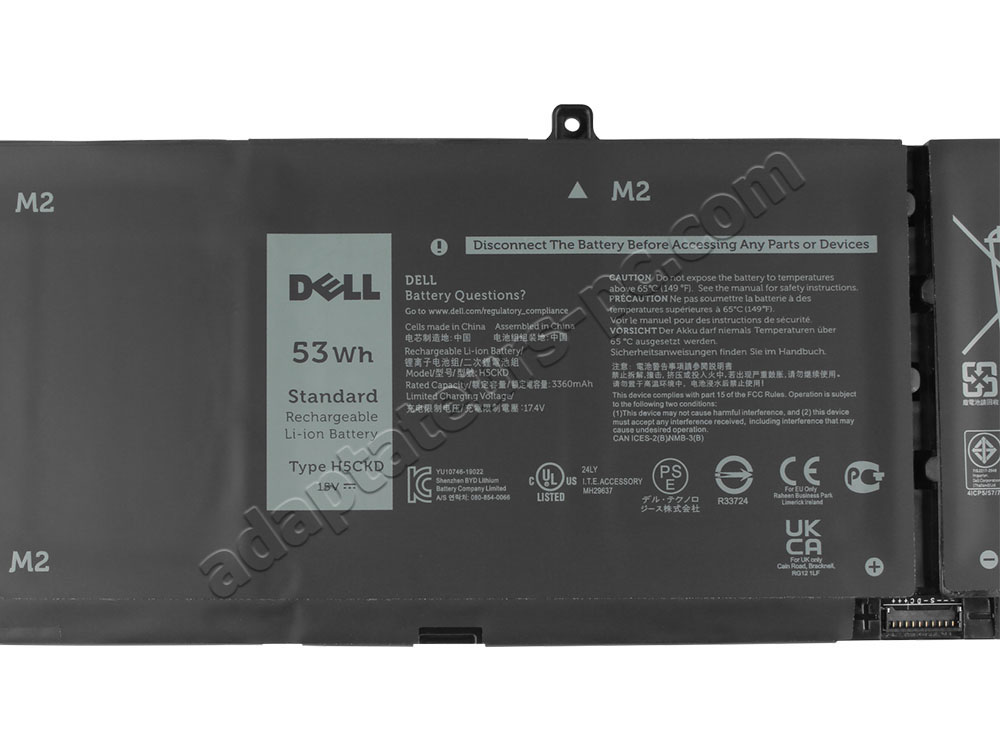 Original Batterie Dell Inspiron 7506 2-in-1 Silver 3530mAh 53Wh