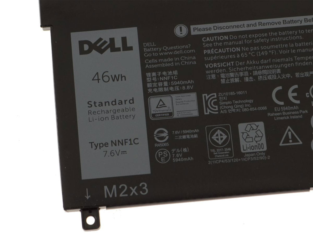 Original Batterie Dell XPS 13 9365 P71G P71G001 46Wh