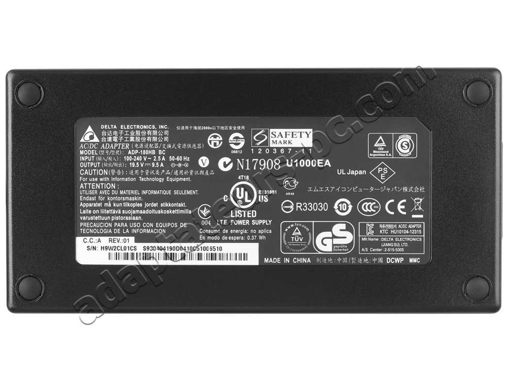 Adaptateur Chargeur Original MSI GV72VR 7RF-836UK 180W