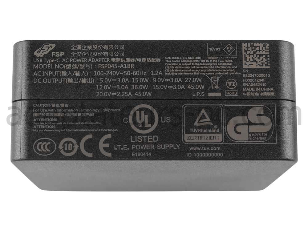 45W USB-C AC Adaptateur Chargeur HP Chromebook 11A G6 EE 6HL33EA