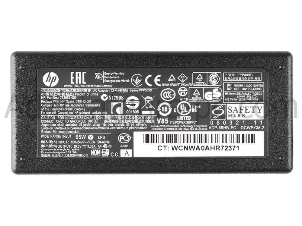 Chargeur Original HP Pavilion 15-b152sf 65W +Cable