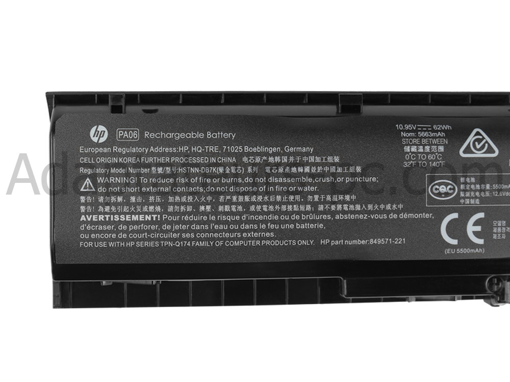 62Wh Original Batterie HP 849911-850 HQ-TRE HSTNN-DB7K