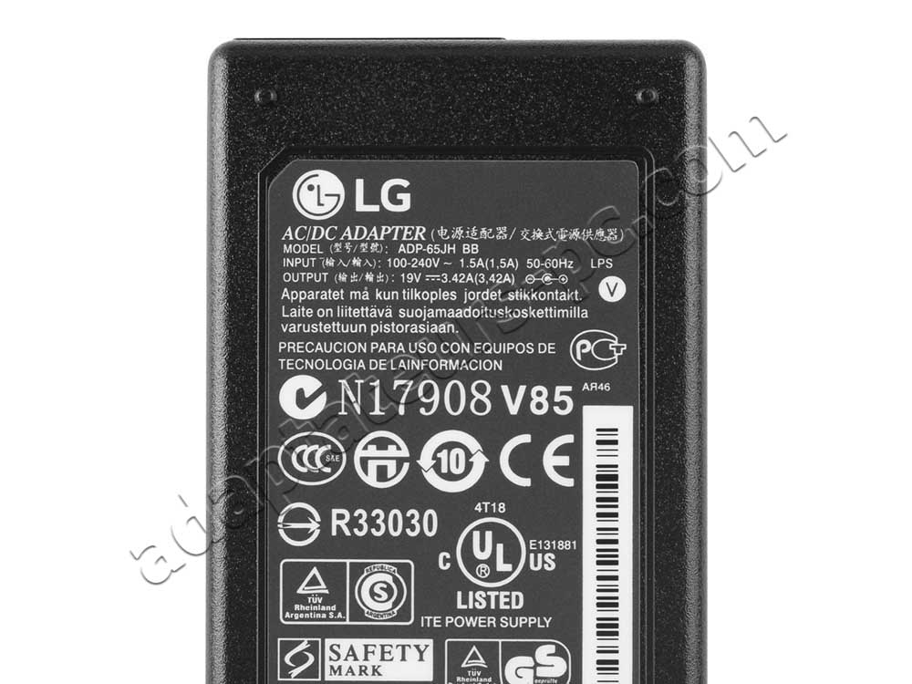 65W AC Adaptateur Chargeur pour LG 24CAV23K-B 24CAV23K-D 24MN33DPZ