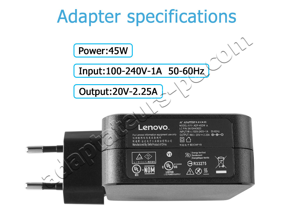 Original 45W Lenovo IdeaPad 330-15IKBR 81DE00X9HV Adaptateur Chargeur - Cliquez sur l'image pour la fermer