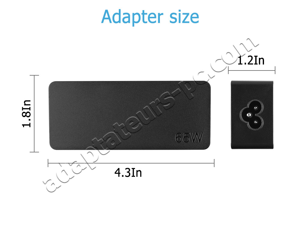 Original Lenovo 65W USB-C 20V 3.25A USB-C AC Adaptateur Chargeur