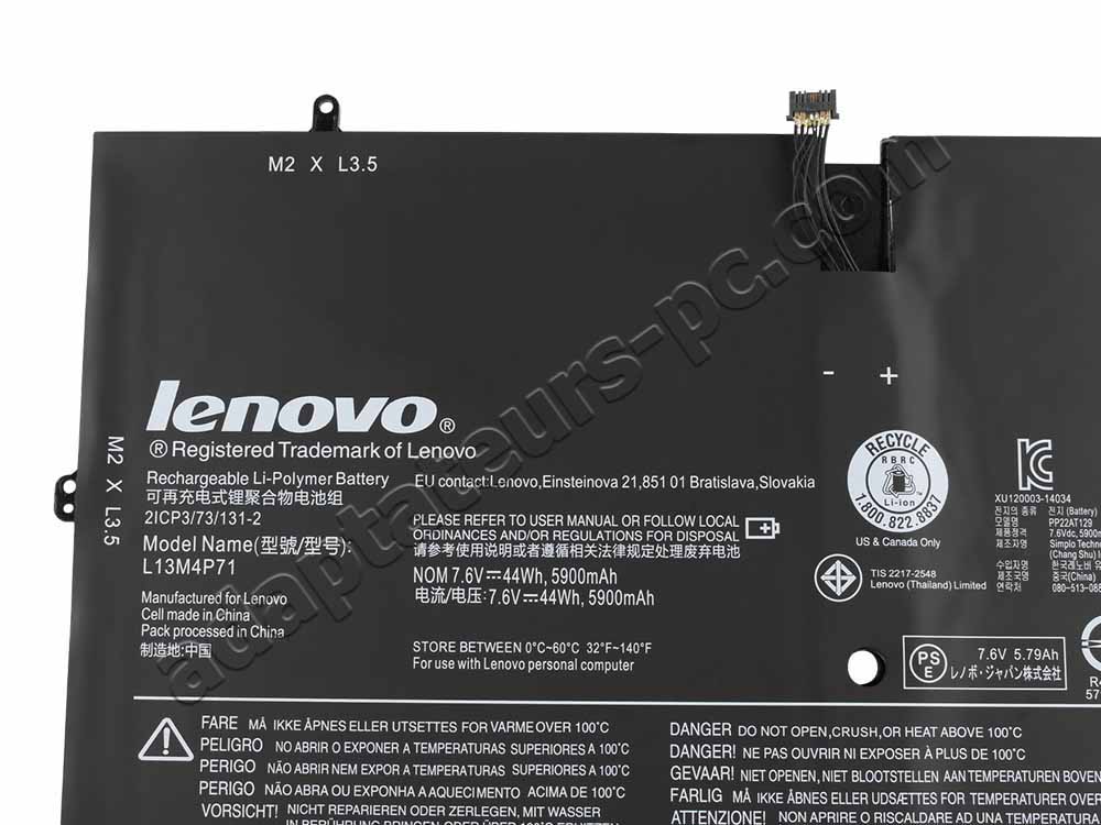44Wh Batterie Original pour Lenovo IdeaPad Yoga 3 Pro, Yoga 3 Pro-1370