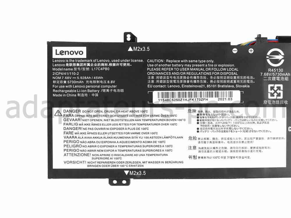 Original Batterie Lenovo Yoga 530-14ARR 81H90028GE 5928mAh 45Wh