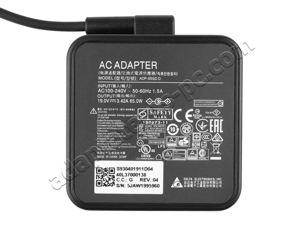 Original 65W Chargeur MSI ADP-65GD D AC Adaptateur + Cable