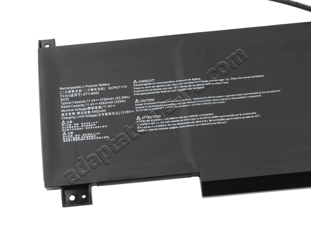 Batterie MSI BTY-M492 4700mAh 53.5Wh