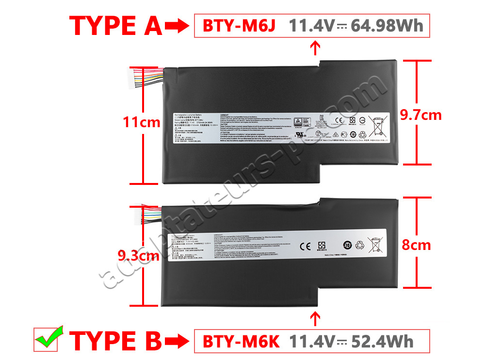 Batterie MSI Bravo 15 A4DDR A4DDR-017 4600mAh 52.4Wh
