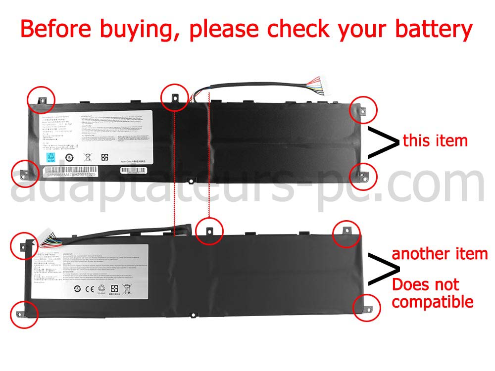 5280mAh 80.25Wh Batterie MSI P65 Creator 8SF 240ES