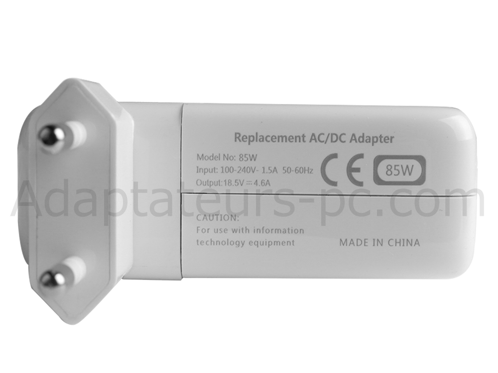 85W AC Adaptateur Chargeur Apple MagSafe MC556X/B + Cable