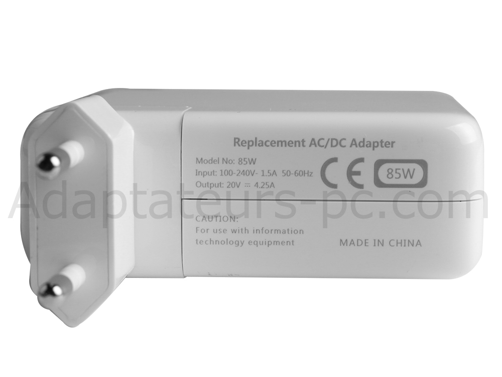 85W AC Adaptateur Chargeur pour Apple MacBook Pro A1398 Magsafe 2
