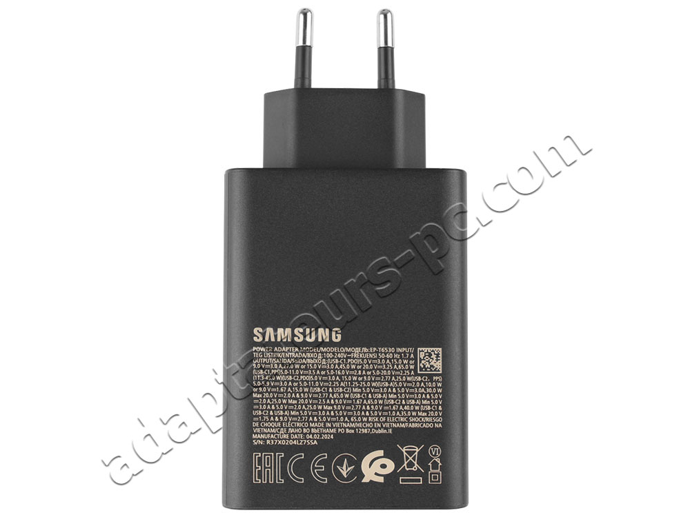 Original 65W Samsung EP-T6530 Trio Adaptateur Chargeur