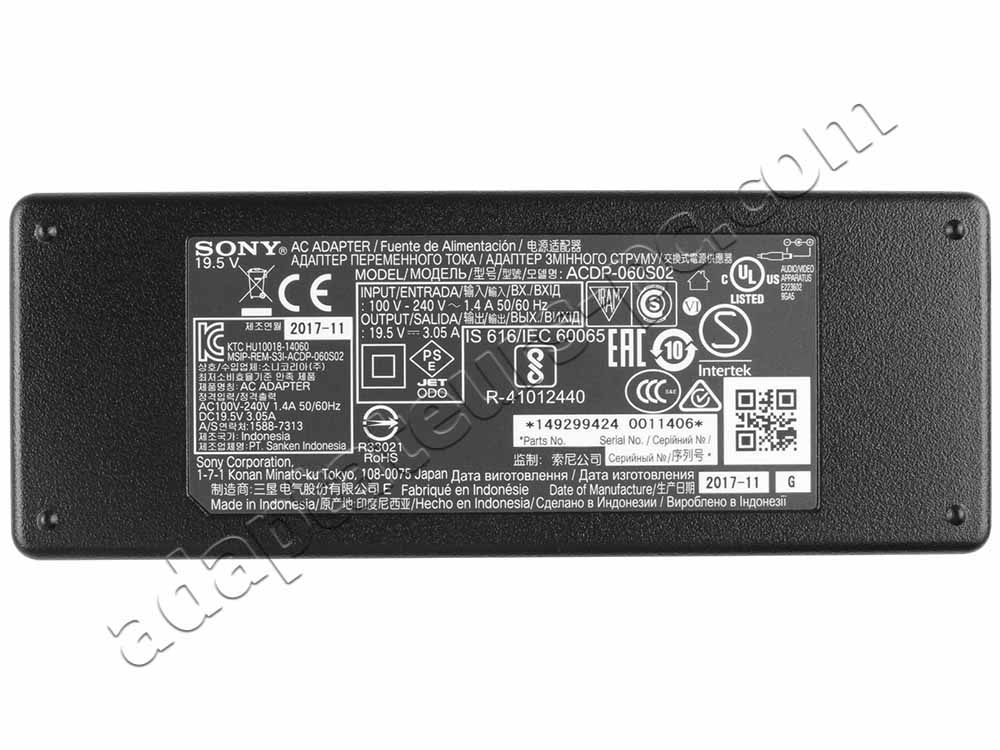 60W Original AC Adaptateur Chargeur pour Sony KDL-32EX310 KLV-32EX330